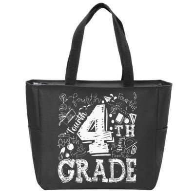 4th Fourth Grade Typography Team Kids Teacher Back To School Zip Tote Bag