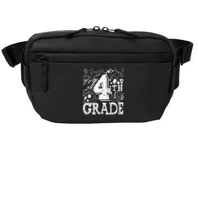 4th Fourth Grade Typography Team Kids Teacher Back To School Crossbody Pack