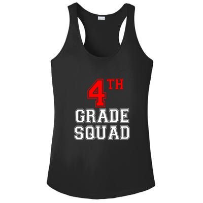 4th Four Grade Squad Back To School Teacher Gift Ladies PosiCharge Competitor Racerback Tank