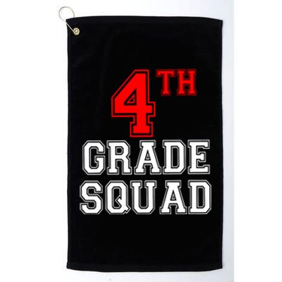 4th Four Grade Squad Back To School Teacher Gift Platinum Collection Golf Towel