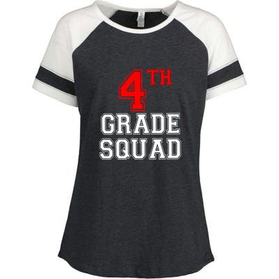 4th Four Grade Squad Back To School Teacher Gift Enza Ladies Jersey Colorblock Tee