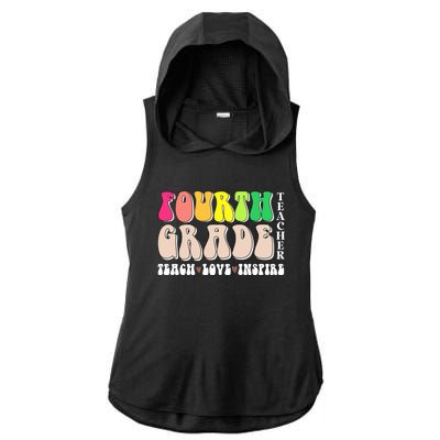 4Th Fourth Grade Teacher Back To School Or Appreciation Week Great Gift Ladies PosiCharge Tri-Blend Wicking Draft Hoodie Tank