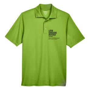 4th Fourth Grade Squad Student Teacher Back To School Gift Men's Origin Performance Pique Polo