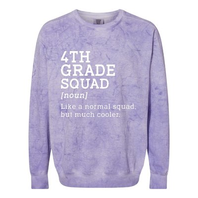 4th Fourth Grade Squad Student Teacher Back To School Gift Colorblast Crewneck Sweatshirt