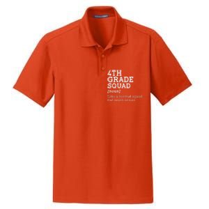 4th Fourth Grade Squad Student Teacher Back To School Gift Dry Zone Grid Polo