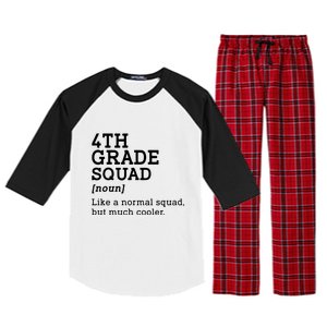 4th Fourth Grade Squad Student Teacher Back To School Gift Raglan Sleeve Pajama Set