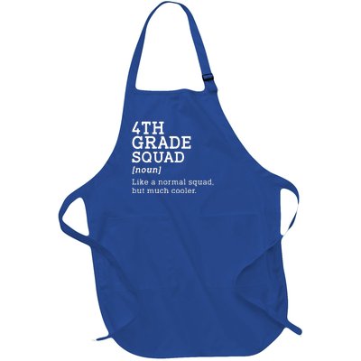 4th Fourth Grade Squad Student Teacher Back To School Gift Full-Length Apron With Pockets