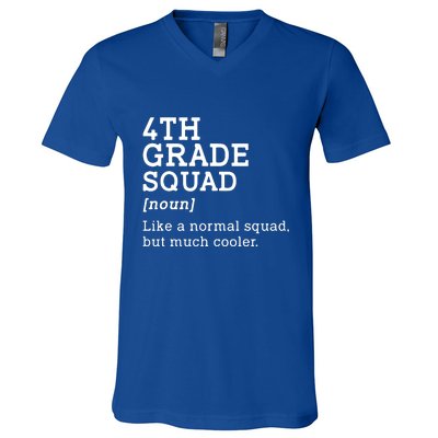 4th Fourth Grade Squad Student Teacher Back To School Gift V-Neck T-Shirt