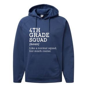 4th Fourth Grade Squad Student Teacher Back To School Gift Performance Fleece Hoodie