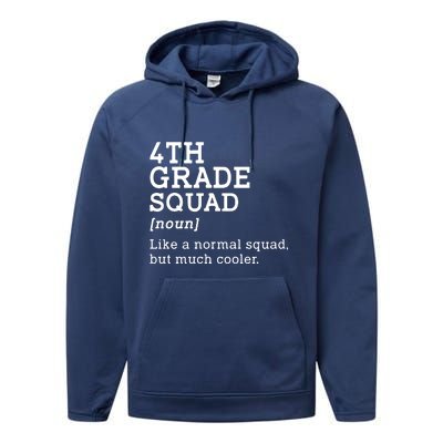 4th Fourth Grade Squad Student Teacher Back To School Gift Performance Fleece Hoodie