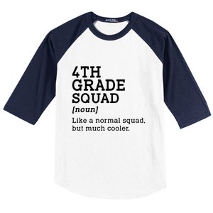 4th Fourth Grade Squad Student Teacher Back To School Gift Baseball Sleeve Shirt