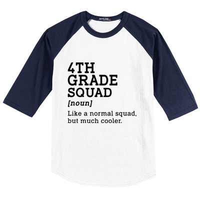 4th Fourth Grade Squad Student Teacher Back To School Gift Baseball Sleeve Shirt