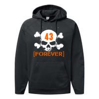 43 Forever Skull Crossbones Racing Legend Tribute Performance Fleece Hoodie