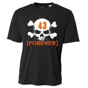 43 Forever Skull Crossbones Racing Legend Tribute Cooling Performance Crew T-Shirt