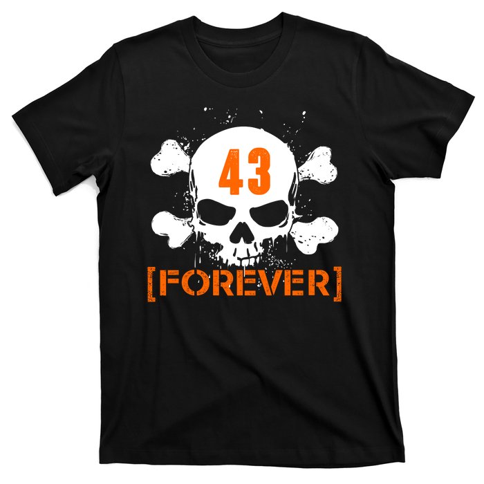 43 Forever Skull Crossbones Racing Legend Tribute T-Shirt