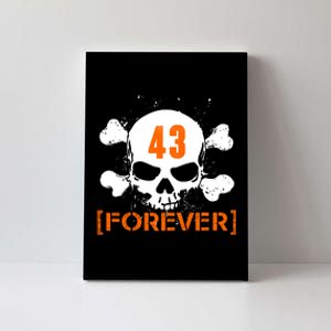 43 Forever Skull Crossbones Racing Legend Tribute Canvas