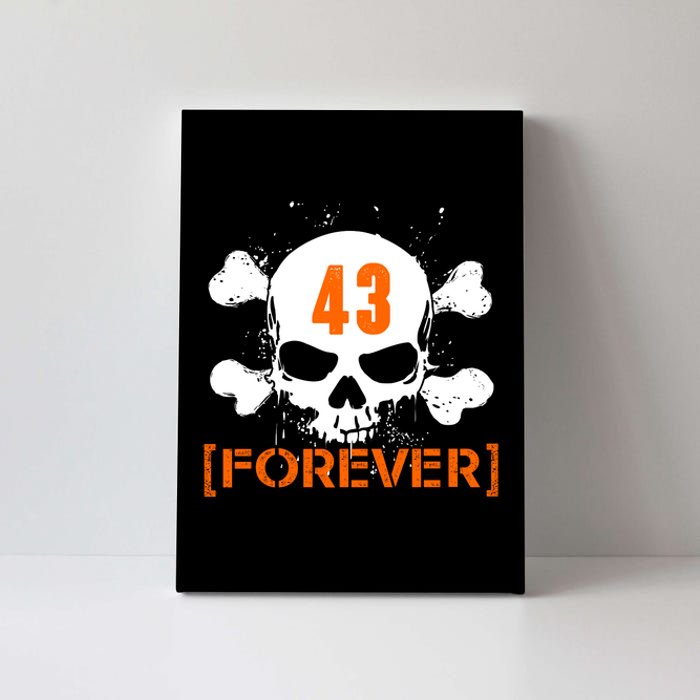 43 Forever Skull Crossbones Racing Legend Tribute Canvas