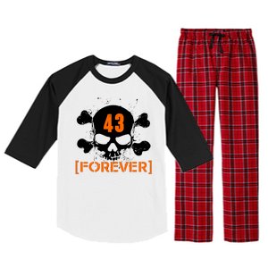 43 Forever Skull Crossbones Racing Legend Tribute Raglan Sleeve Pajama Set