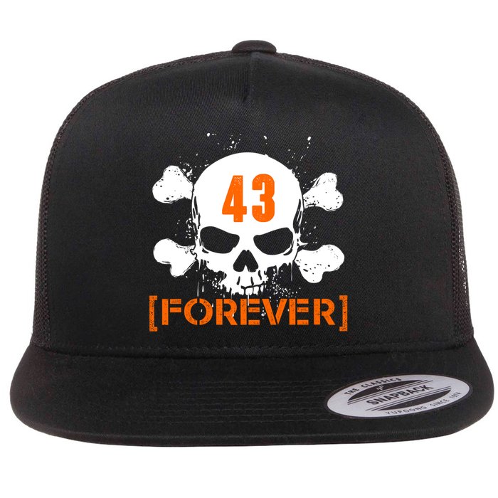 43 Forever Skull Crossbones Racing Legend Tribute Flatbill Hat