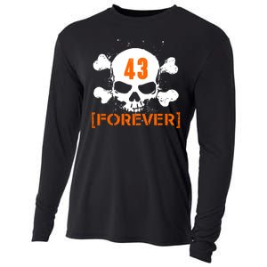 43 Forever Skull Crossbones Racing Legend Tribute Cooling Performance Long Sleeve Crew