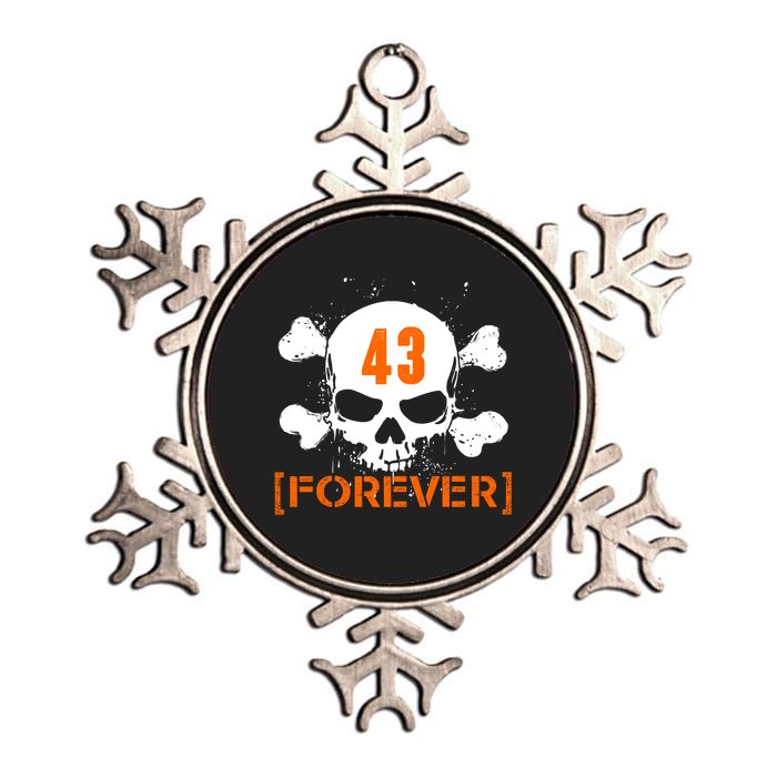 43 Forever Skull Crossbones Racing Legend Tribute Metallic Star Ornament