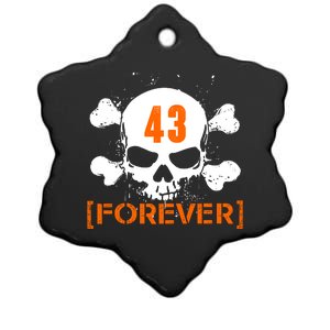 43 Forever Skull Crossbones Racing Legend Tribute Ceramic Star Ornament