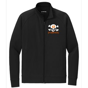 43 Forever Skull Crossbones Racing Legend Tribute Stretch Full-Zip Cadet Jacket