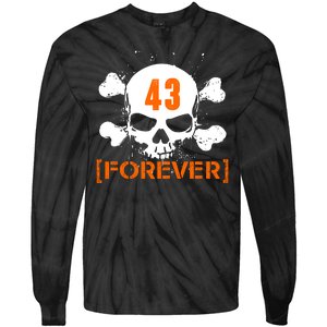 43 Forever Skull Crossbones Racing Legend Tribute Tie-Dye Long Sleeve Shirt