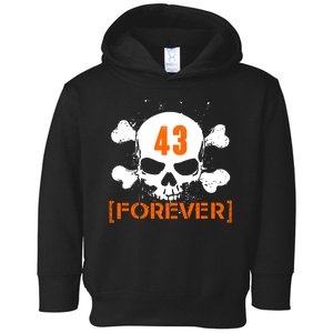 43 Forever Skull Crossbones Racing Legend Tribute Toddler Hoodie