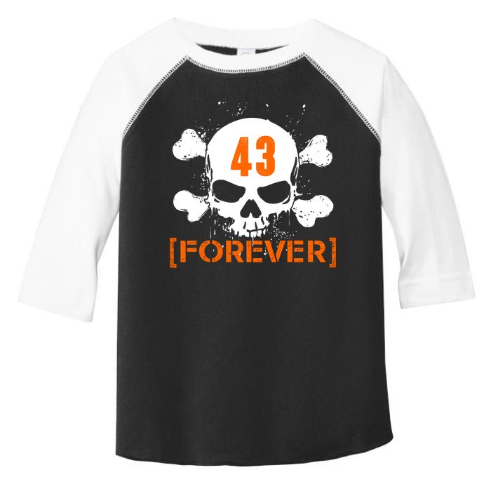 43 Forever Skull Crossbones Racing Legend Tribute Toddler Fine Jersey T-Shirt