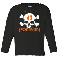 43 Forever Skull Crossbones Racing Legend Tribute Toddler Long Sleeve Shirt