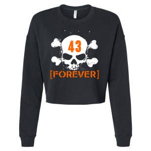 43 Forever Skull Crossbones Racing Legend Tribute Cropped Pullover Crew