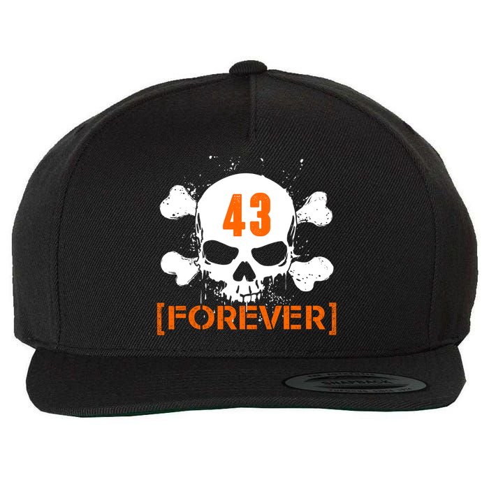 43 Forever Skull Crossbones Racing Legend Tribute Wool Snapback Cap