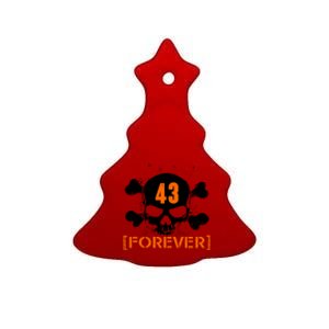 43 Forever Skull Crossbones Racing Legend Tribute Ceramic Tree Ornament