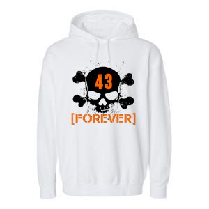 43 Forever Skull Crossbones Racing Legend Tribute Garment-Dyed Fleece Hoodie