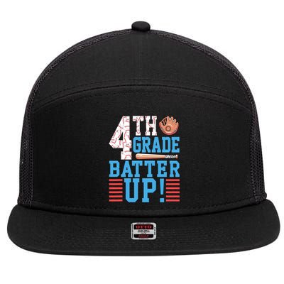 4th Grade Back To School 4th Grade Batter Up Baseball 7 Panel Mesh Trucker Snapback Hat
