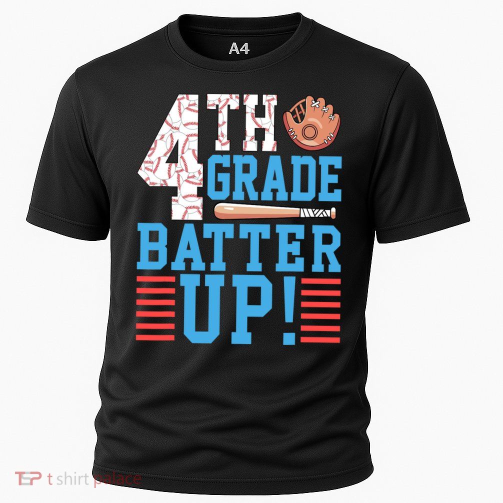 4th Grade Back To School 4th Grade Batter Up Baseball Performance Shirt