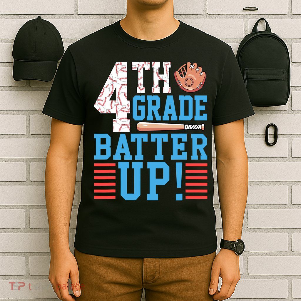 4th Grade Back To School 4th Grade Batter Up Baseball T-Shirt