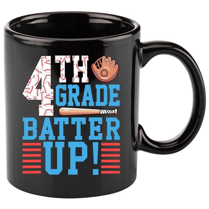 4th Grade Back To School 4th Grade Batter Up Baseball 11oz C Handle Ceramic Mug