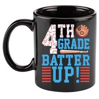 4th Grade Back To School 4th Grade Batter Up Baseball 11oz C Handle Ceramic Mug