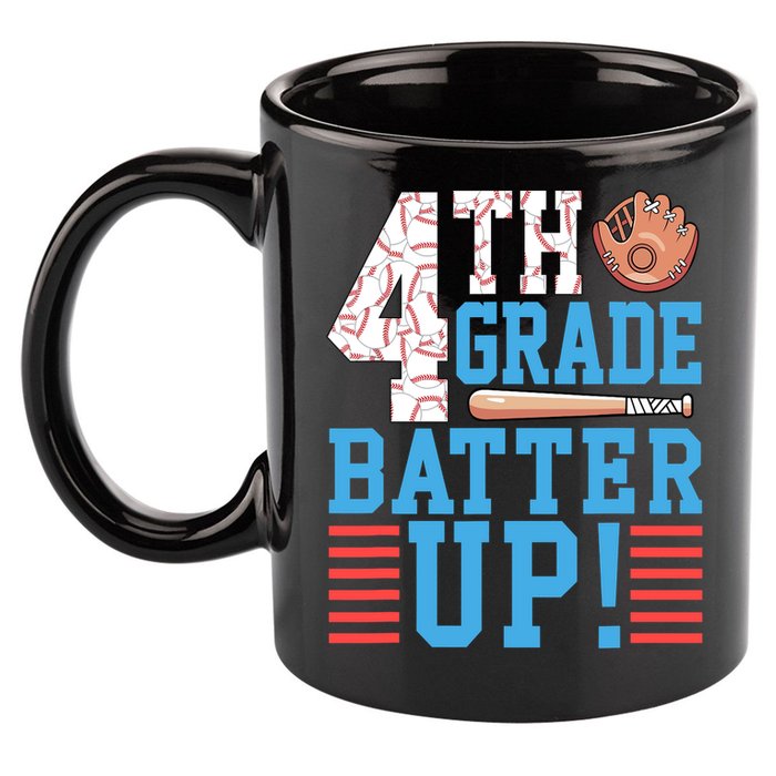 4th Grade Back To School 4th Grade Batter Up Baseball 11oz C Handle Ceramic Mug