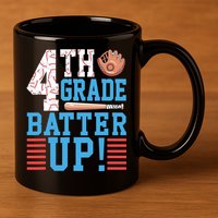 4th Grade Back To School 4th Grade Batter Up Baseball 11oz C Handle Ceramic Mug