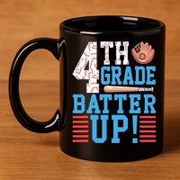 4th Grade Back To School 4th Grade Batter Up Baseball 11oz C Handle Ceramic Mug