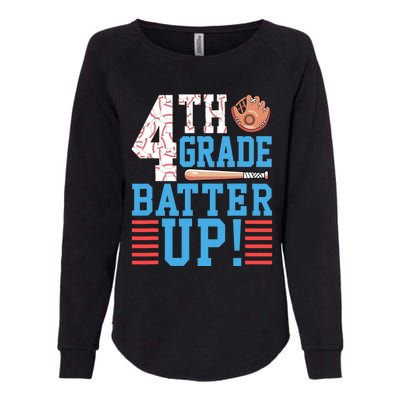 4th Grade Back To School 4th Grade Batter Up Baseball Womens California Wash Sweatshirt