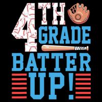 4th Grade Back To School 4th Grade Batter Up Baseball Womens Tank Top