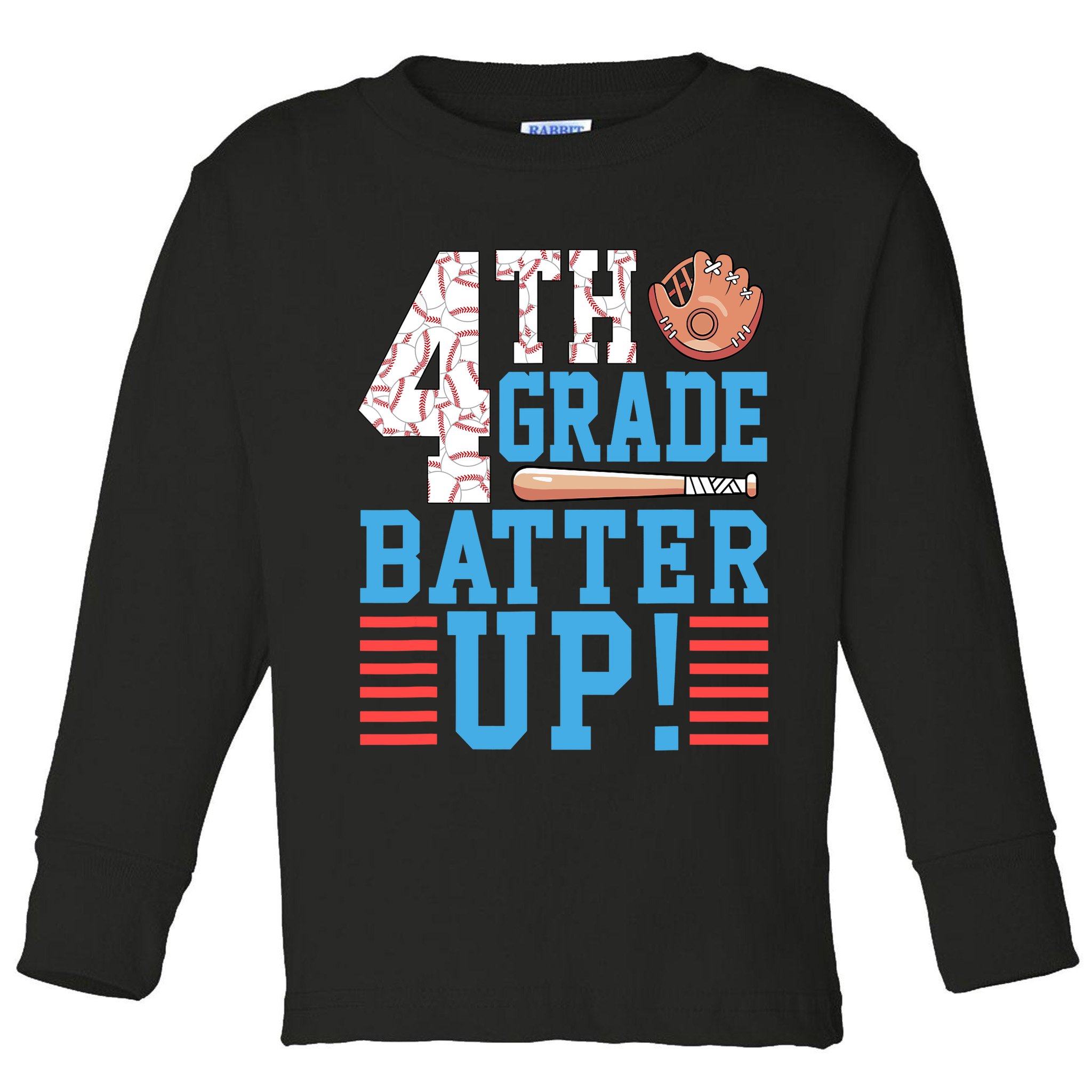 4th Grade Back To School 4th Grade Batter Up Baseball Toddler Long Sleeve Shirt