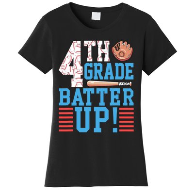 4th Grade Back To School 4th Grade Batter Up Baseball Women's T-Shirt