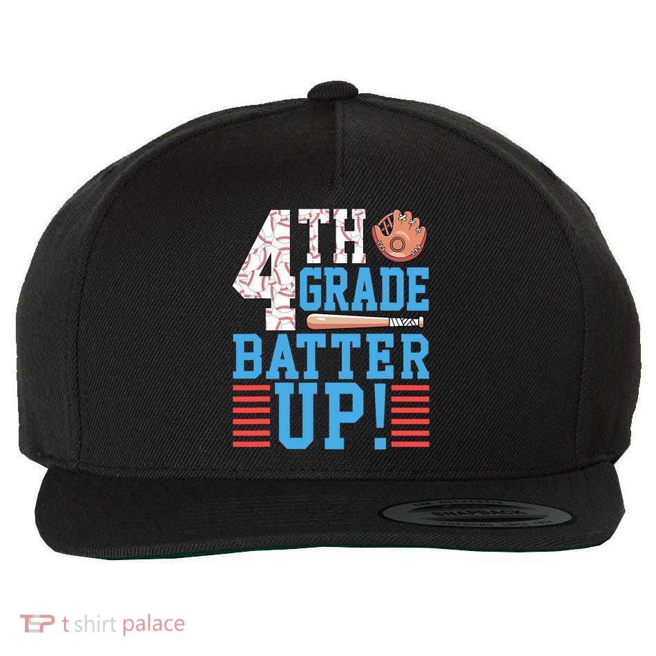 4th Grade Back To School 4th Grade Batter Up Baseball Wool Snapback Cap