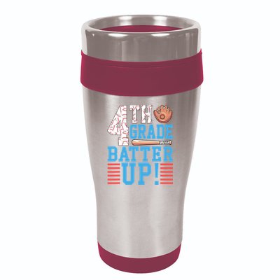 4th Grade Back To School 4th Grade Batter Up Baseball 16oz Travel Tumbler