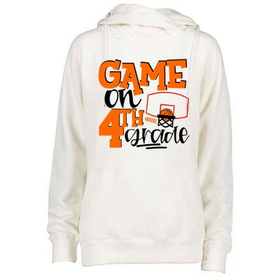 4Th Grade Basketball Game On 4Th Grade Hello Summer Gift Womens Funnel Neck Pullover Hood